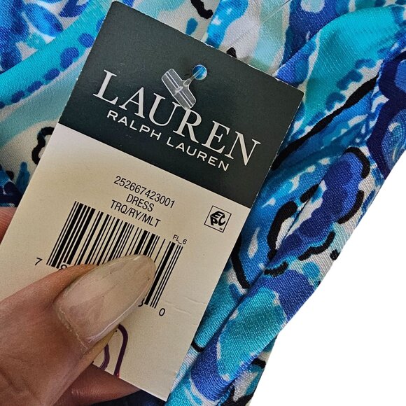 NWT Lauren by Ralph Lauren Blue Floral Dress size 14W - Picture 7 of 14